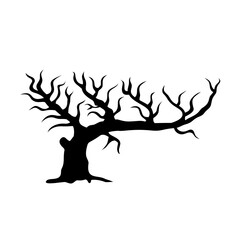 Wall Mural - Halloween tree silhouette vector art