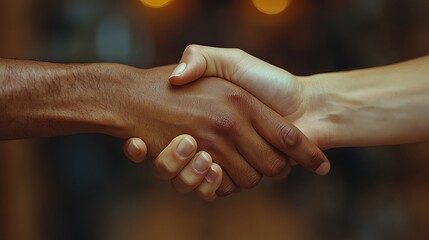 Two People Shaking Hands with Firm Grip