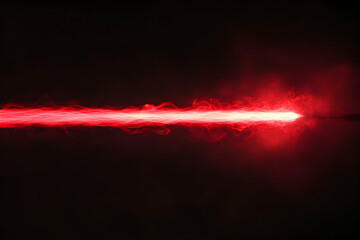 Abstract red light streak on black background.