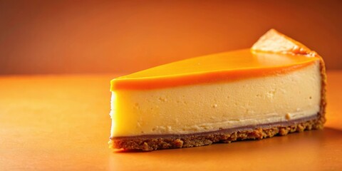 Sticker - Orange cheesecake on a vibrant orange background, orange, cheesecake, dessert, food, sweet, creamy, delicious, bakery, treat