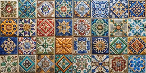 Sticker - Ceramic tiles in various designs and colors , flooring, bathroom, kitchen, decoration, interior, renovation, home improvement