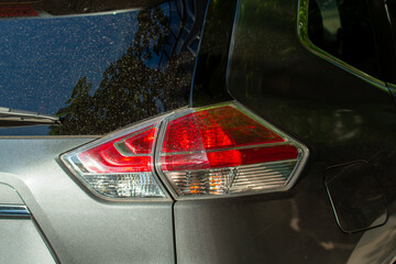 close up of a car tail light