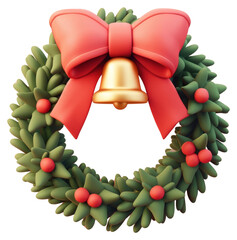 Poster - PNG Festive wreath with bell