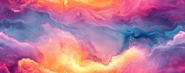 Sticker - Seamless marble texture with iridescent colors and swirling veins, [Abstract Background Marble], [Magical and surreal]