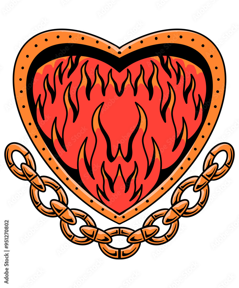flaming heart tattoo design Stock Illustration | Adobe Stock