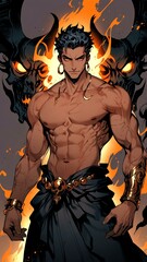 Wall Mural - anime greek god hades anime style high-quality for wallpaper background