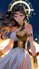 Wall Mural - anime greek goddess nemesis anime style high-quality for wallpaper background