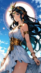 Wall Mural - anime greek goddess gaia anime style high-quality for wallpaper background