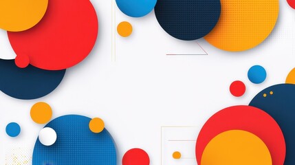 Canvas Print - Vibrant geometric circles create a captivating abstract design, perfect for modern illustrations and unique visuals.