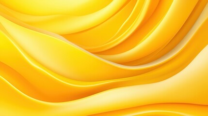 A sleek abstract yellow banner template showcasing dynamic waves and liquid shapes, perfect for modern design projects.