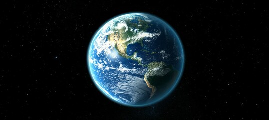 planet earth on black background. generative ai technology.