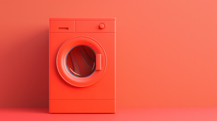 A modern dryer machine designed for efficient clothes washing, featuring a sleek, white background in 3D illustration.