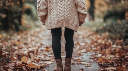 Wall Mural - Cozy Autumn Stroll in the Woods