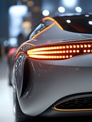 Wall Mural - Sleek and Futuristic Car Tail Light with Luminous LED Illumination