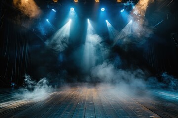 Aufkleber - Stage with Spotlights and Smoke Effects