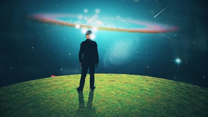 Wall Mural - bright ideas. man with light bulbs