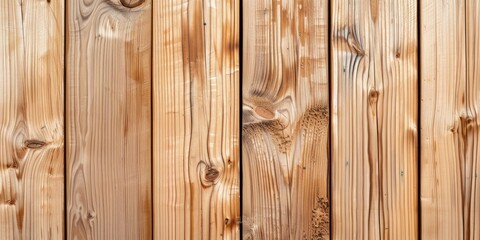 Poster - Light brown wooden paneling featuring three vertical boards that highlight the natural wood grain design.