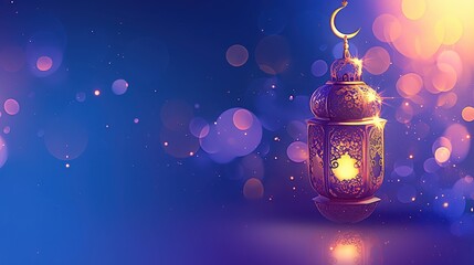 Canvas Print - Ramadan Kareem background with arabic lantern and crescent moon
