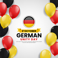 Wall Mural - German Unity Day Background with balloons illustration