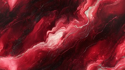 Wall Mural - Seamless abstract marble in rich burgundy with silver veins, [Abstract Background Marble], [Elegant and bold]