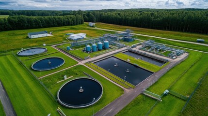 Wall Mural - A time-lapse video of a biogas plant shows methane gas leak detection systems being tested.