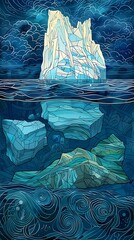 Wall Mural - Glacier world landscape abstract poster background