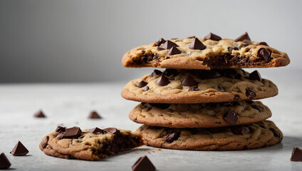 Poster - chocolate chip cookies on a plate