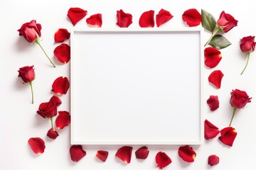 Wall Mural - Valentines frame flower petal plant.