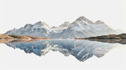 Canvas Print - Serene mountain reflection landscape