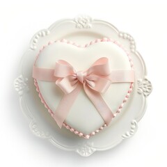 Sticker - Heart-shaped cake with ribbon