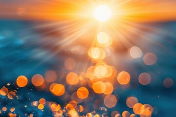 Poster - Sunset bokeh ocean abstract beauty