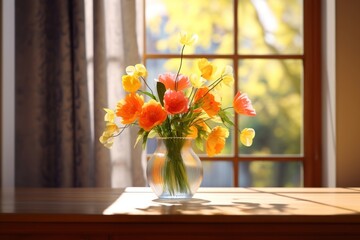 Poster - Flower windowsill table plant.