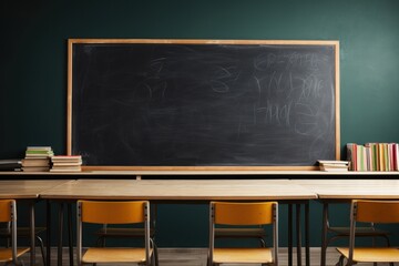 Canvas Print - Black board blackboard furniture school.