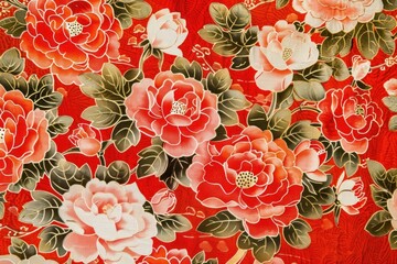 Wall Mural - Rose pattern graphics clothing blossom.