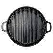 © All in Stock - Top view of an empty round grill, isolated on a transparent or white background.