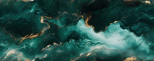 Canvas Print - Abstract teal and gold marbled texture, perfect for backgrounds, design projects, or digital art. Elegantly captures fluid motion and luxury.