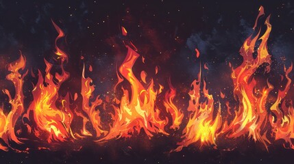 Poster - Fiery Flames Digital Artwork