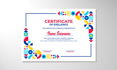  Modern flat certificate design template

