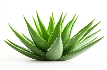 Single Aloe vera plant  on a white background