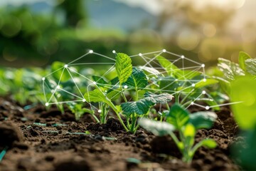 Canvas Print - Smart Agriculture:  A Network of Plants