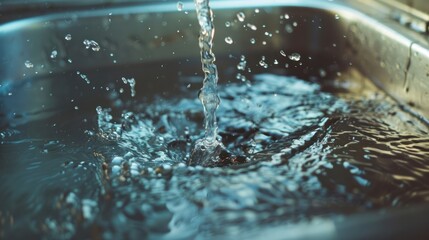 Poster - Water Splash in a Sink