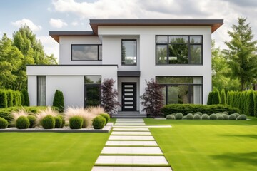 Wall Mural - Modern minimalist house exterior