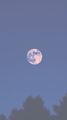 Poster - Full moon night astronomy outdoors.