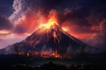 Canvas Print - Nature background volcano mountain outdoors.