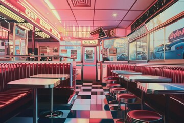 Canvas Print - Diner restaurant food transportation.