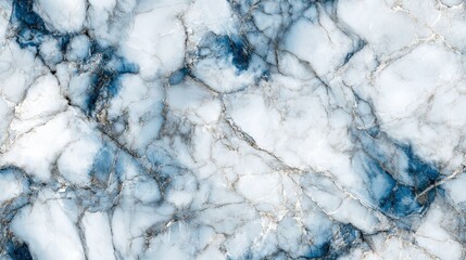 Sticker - Seamless white marble with blue-grey veins, [Abstract Background Marble], [Cool and classic]