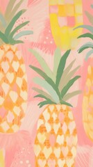 Wall Mural - Pineapples plant fruit art.