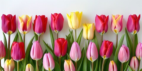 Wall Mural - bouquet of colorful tulips