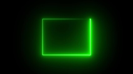 Wall Mural - animated neon glowing frame background. colorful laser seamless loop border. futuristic light effect