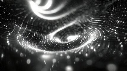 Poster - a spiral design with lights in the background